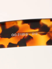 棕色大理石纹GG镶饰太阳眼镜 棕色