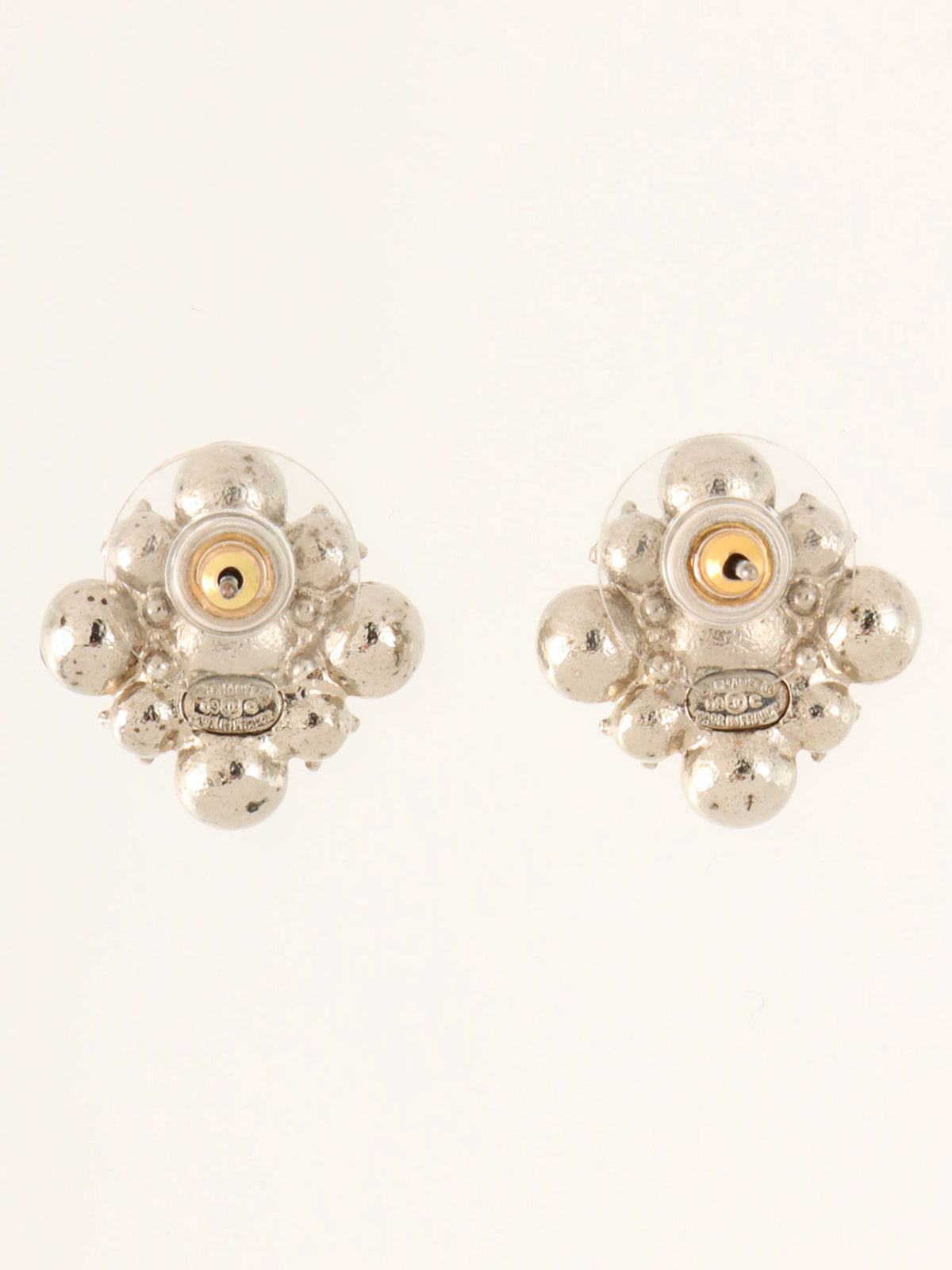 2009年製　ダイヤモチーフラインストーンピアス　シルバー