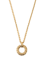 Hoop motif design long necklace in gold