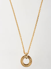 Hoop motif design long necklace in gold