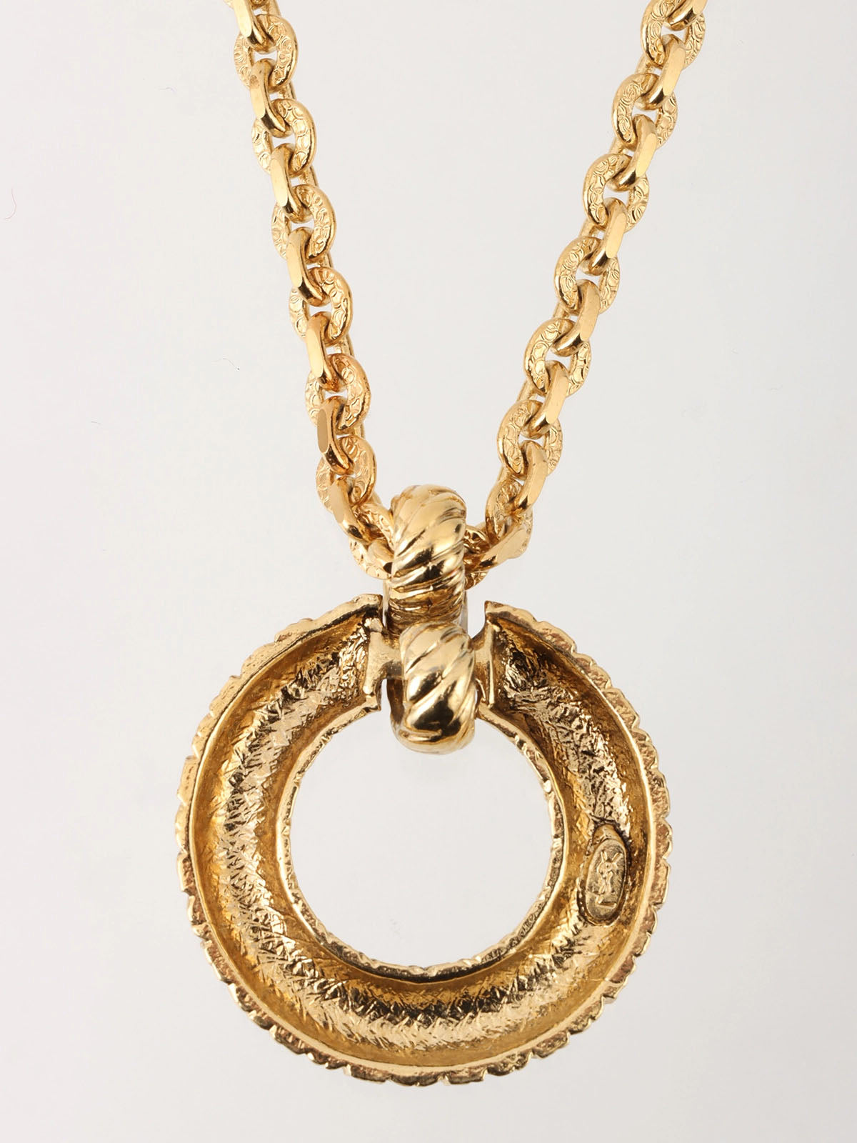 半环造型设计长款项链 金色