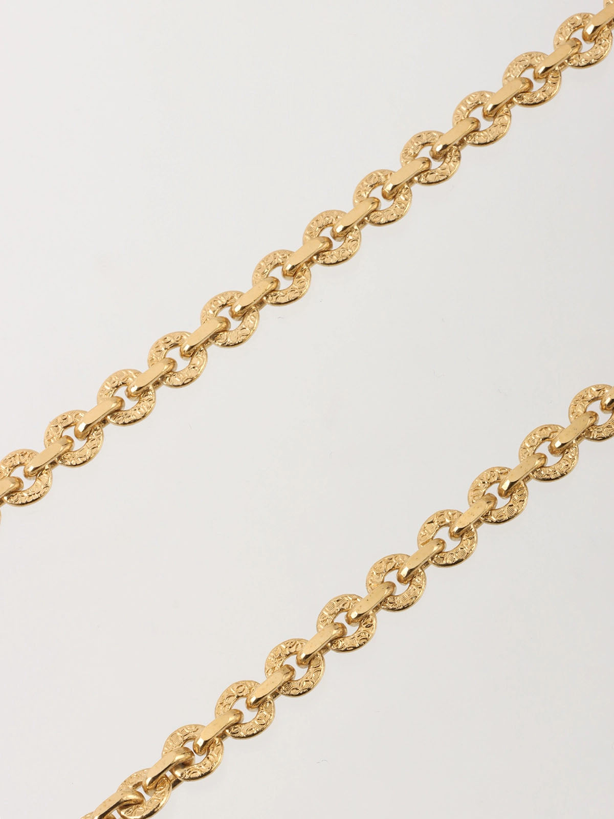 半环造型设计长款项链 金色