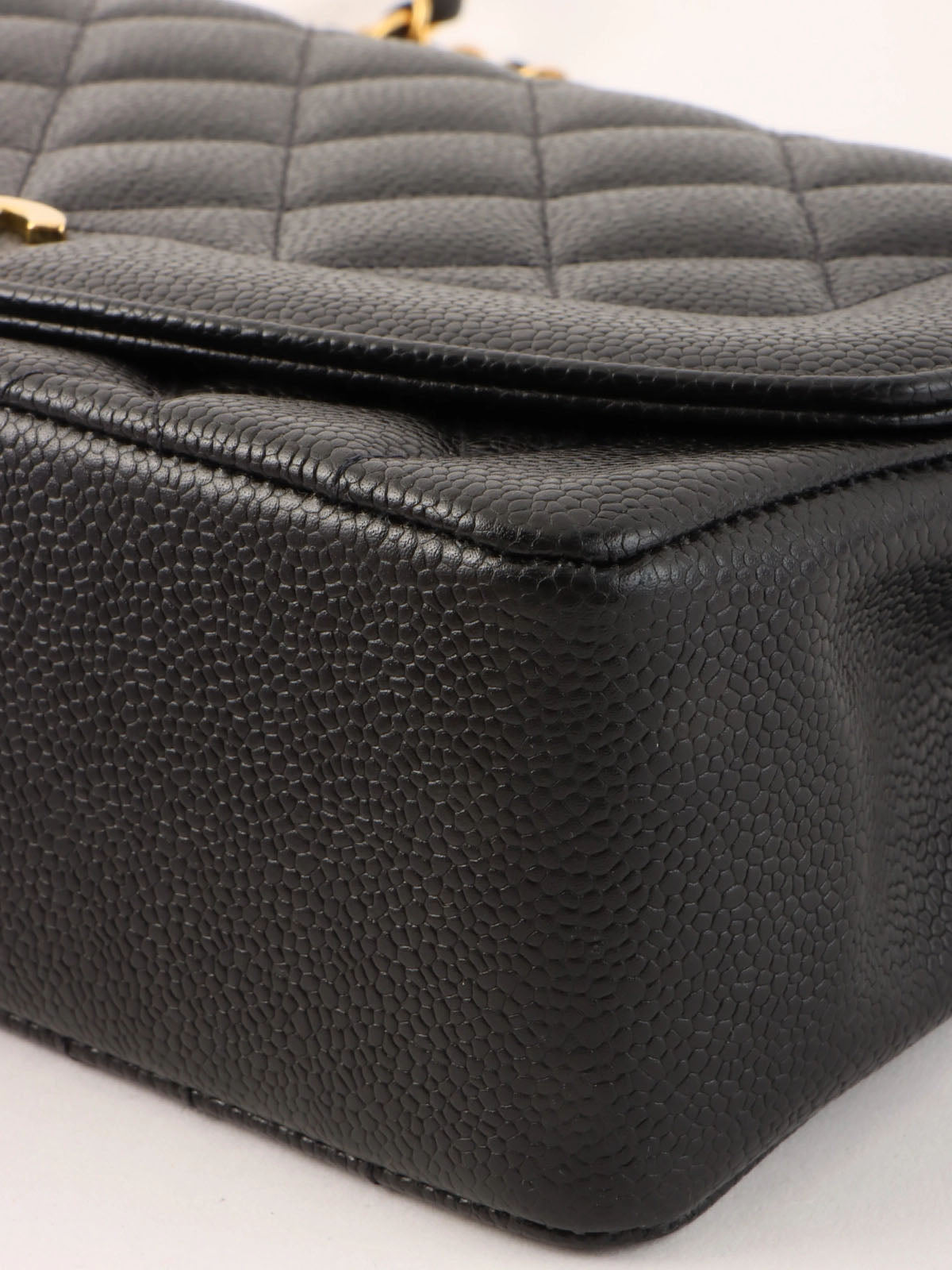 1995 Diana Flap Chain Bag, 25cm, Black, Caviar Skin