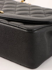 1995 Diana Flap Chain Bag, 25cm, Black, Caviar Skin