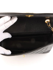 1995 Diana Flap Chain Bag, 25cm, Black, Caviar Skin