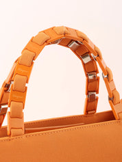 Logo Plate Handle 2-Way Bag Orange