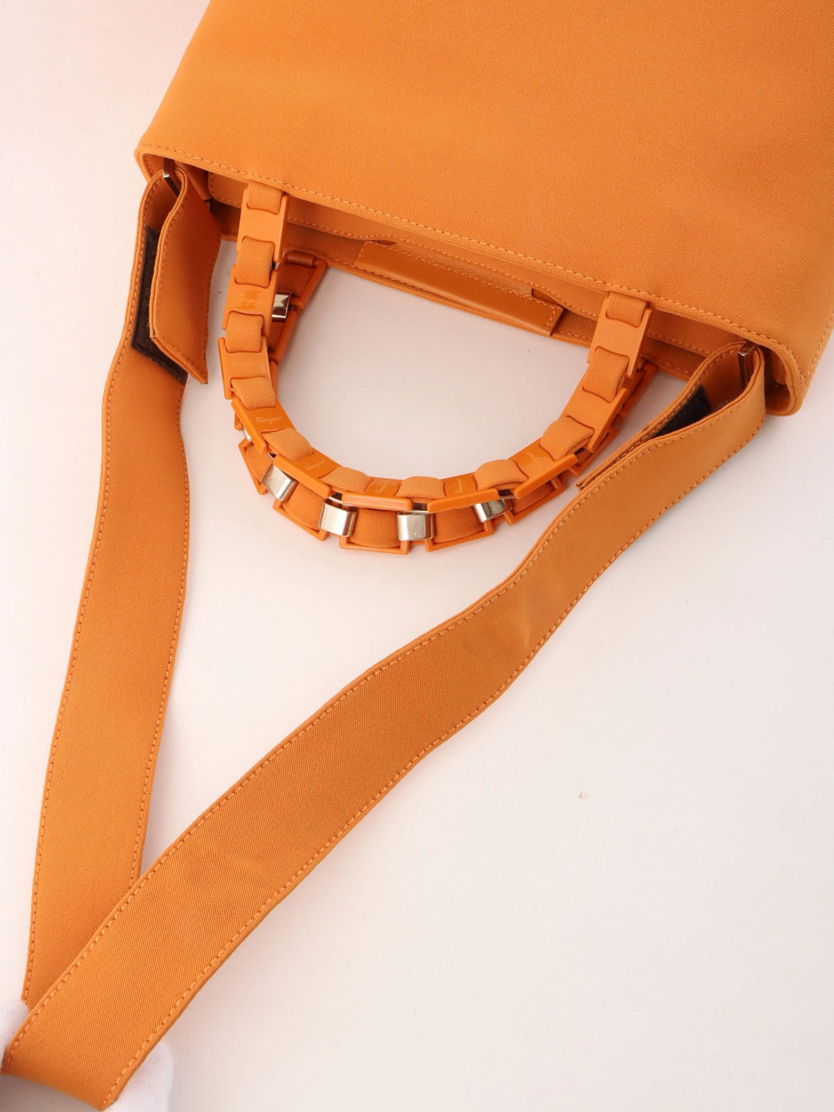 Logo Plate Handle 2-Way Bag Orange