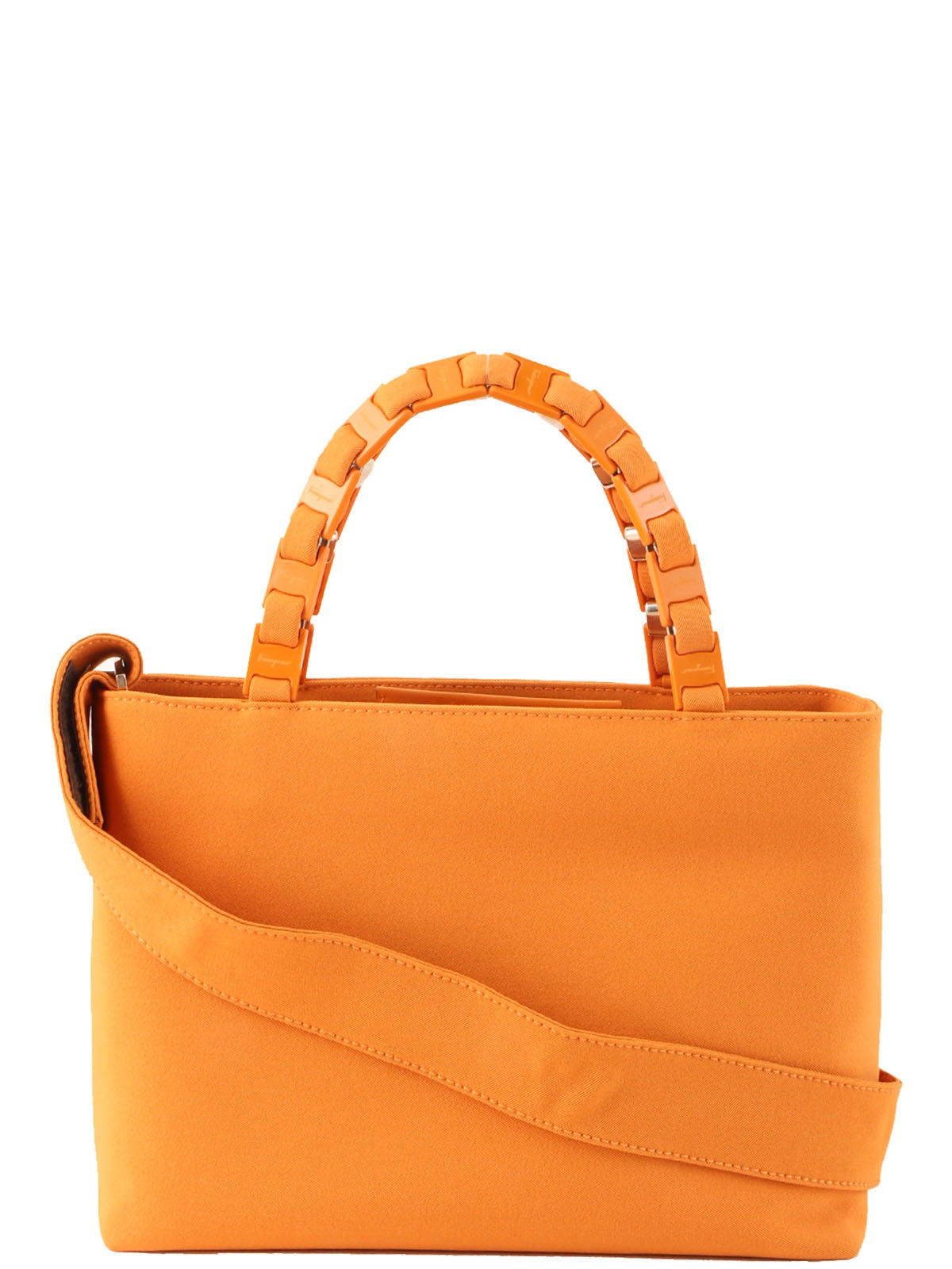 Logo Plate Handle 2-Way Bag Orange