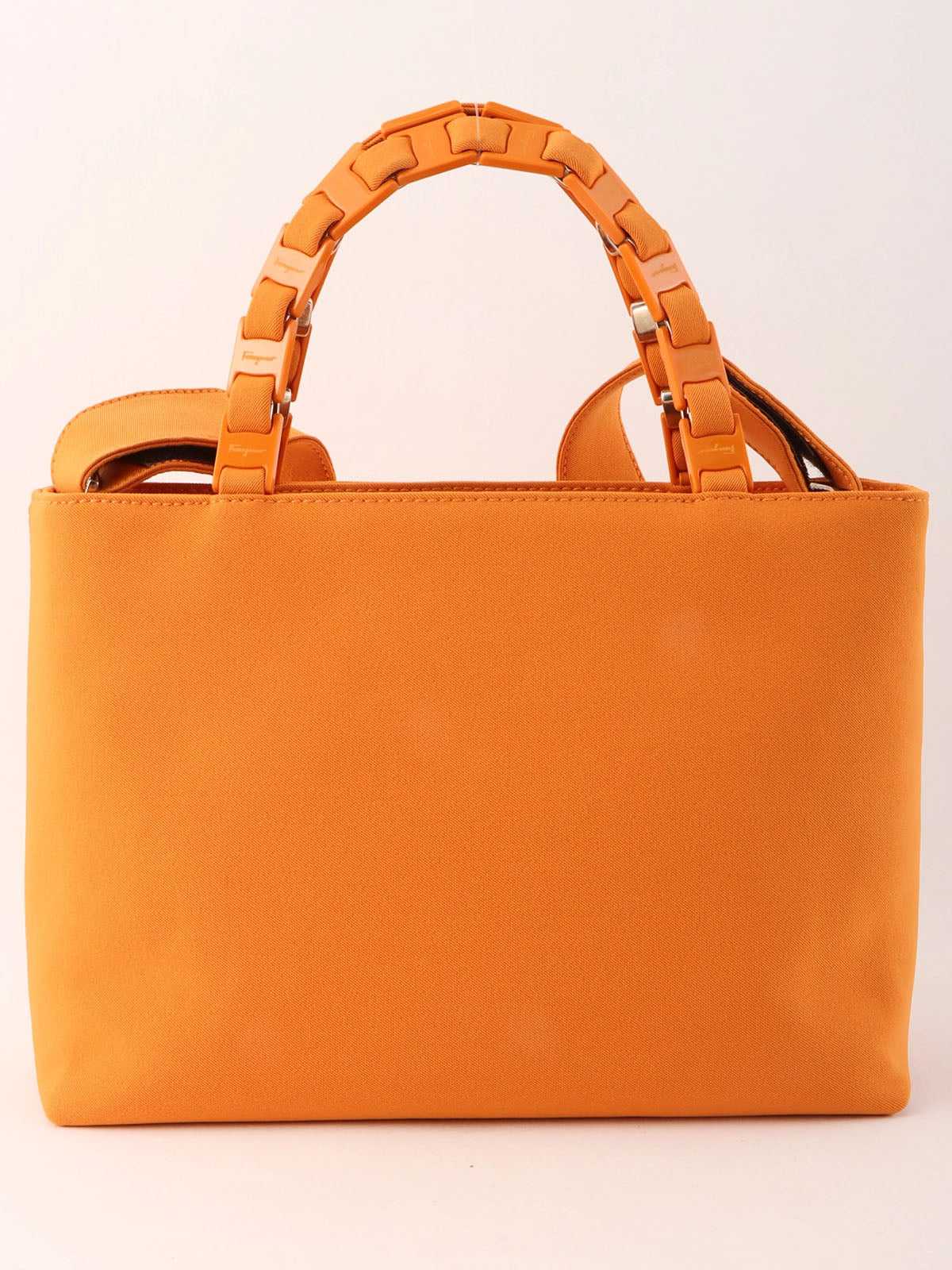 ロゴプレートハンドル2wayバッグ オレンジ