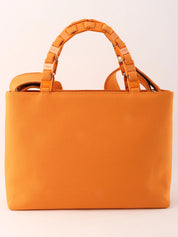 ロゴプレートハンドル2wayバッグ オレンジ