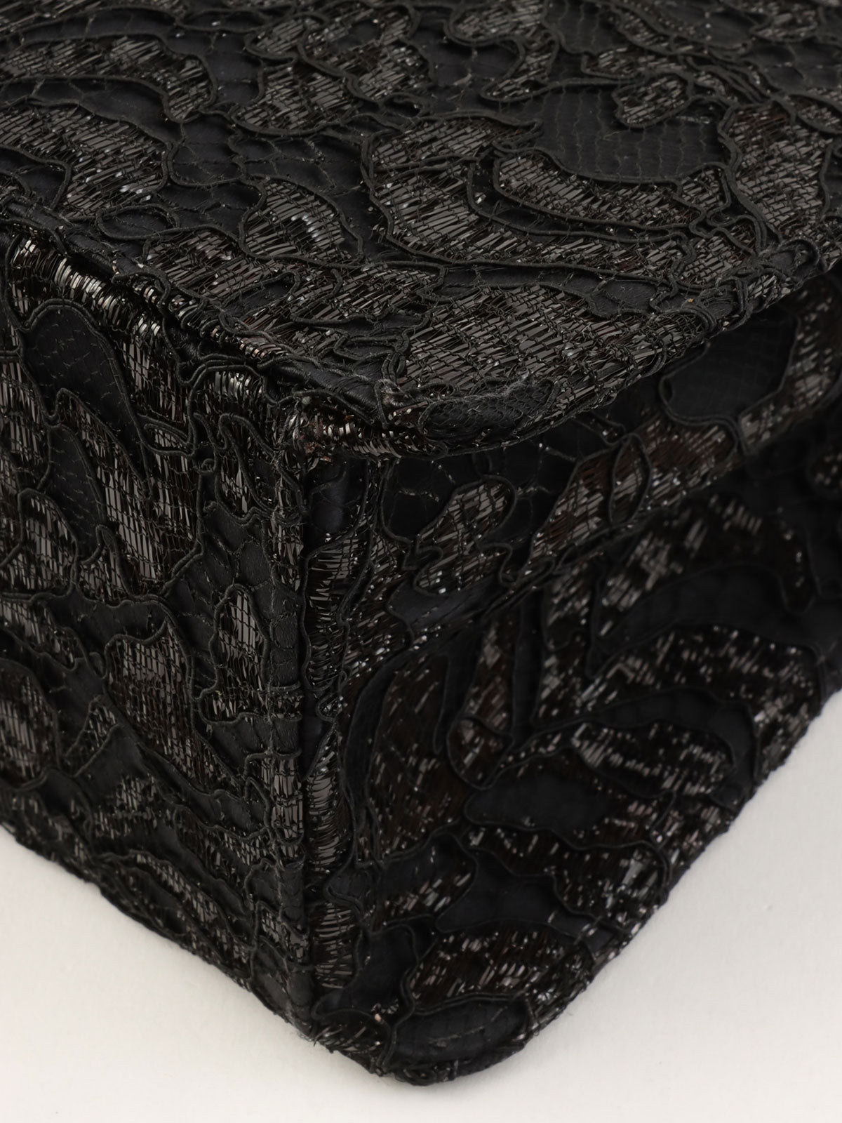 1998年頃製 レースダブルフェイスCCターンロックハンドバッグ ブラック