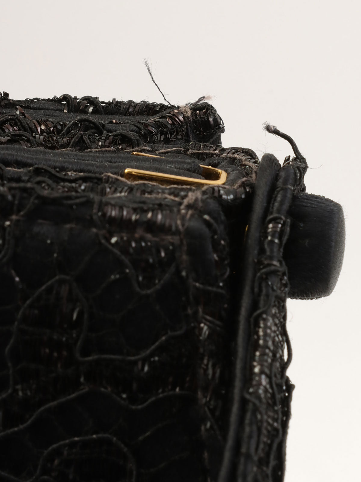 1998年頃製 レースダブルフェイスCCターンロックハンドバッグ ブラック