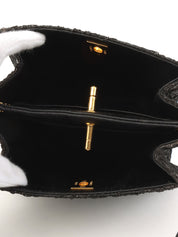 1998年頃製 レースダブルフェイスCCターンロックハンドバッグ ブラック