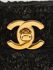 1998年頃製 レースダブルフェイスCCターンロックハンドバッグ ブラック