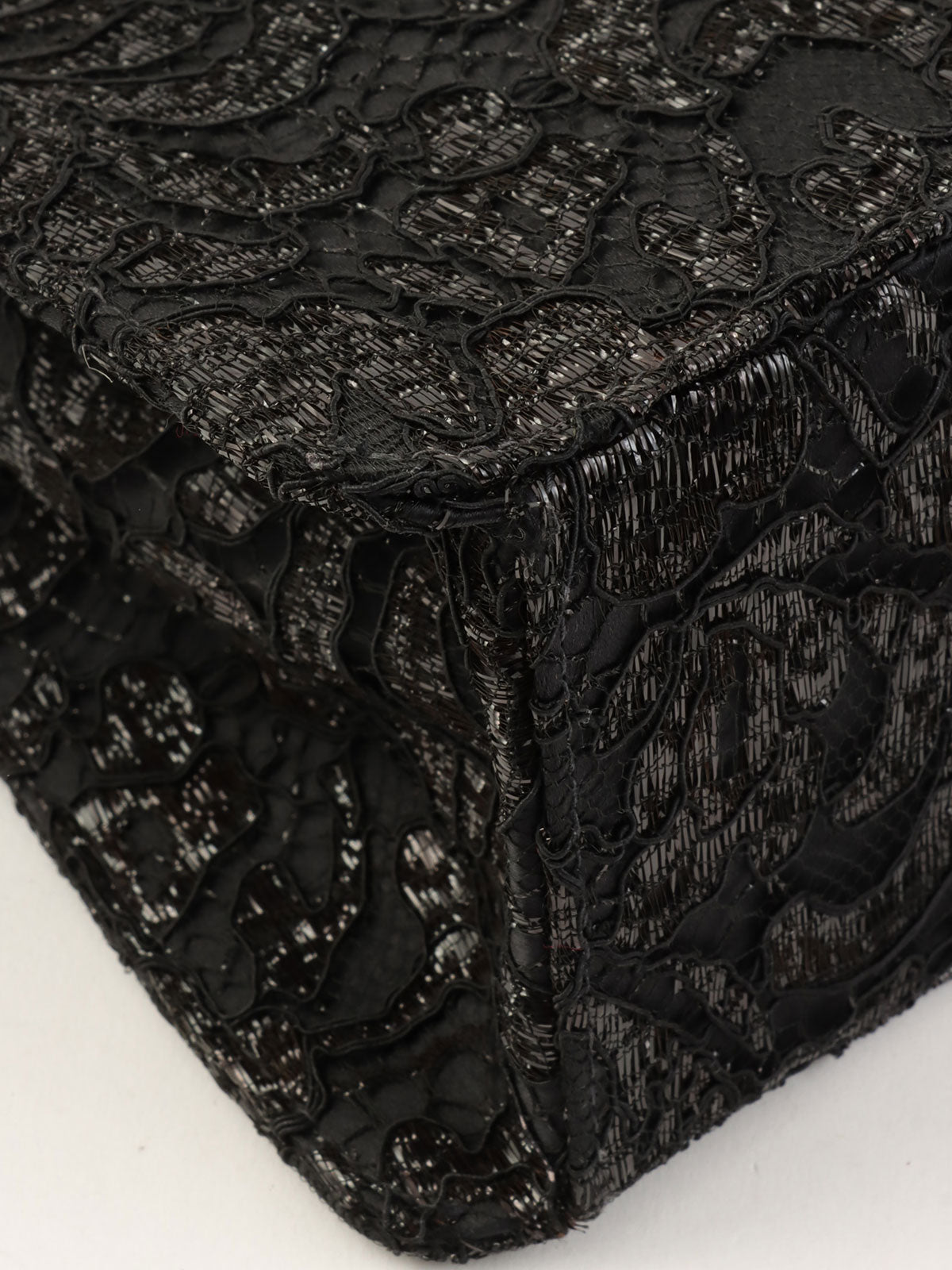 1998年頃製 レースダブルフェイスCCターンロックハンドバッグ ブラック