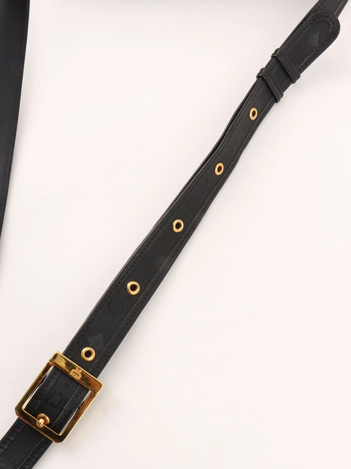 Logo Pattern Messenger Bag in Black