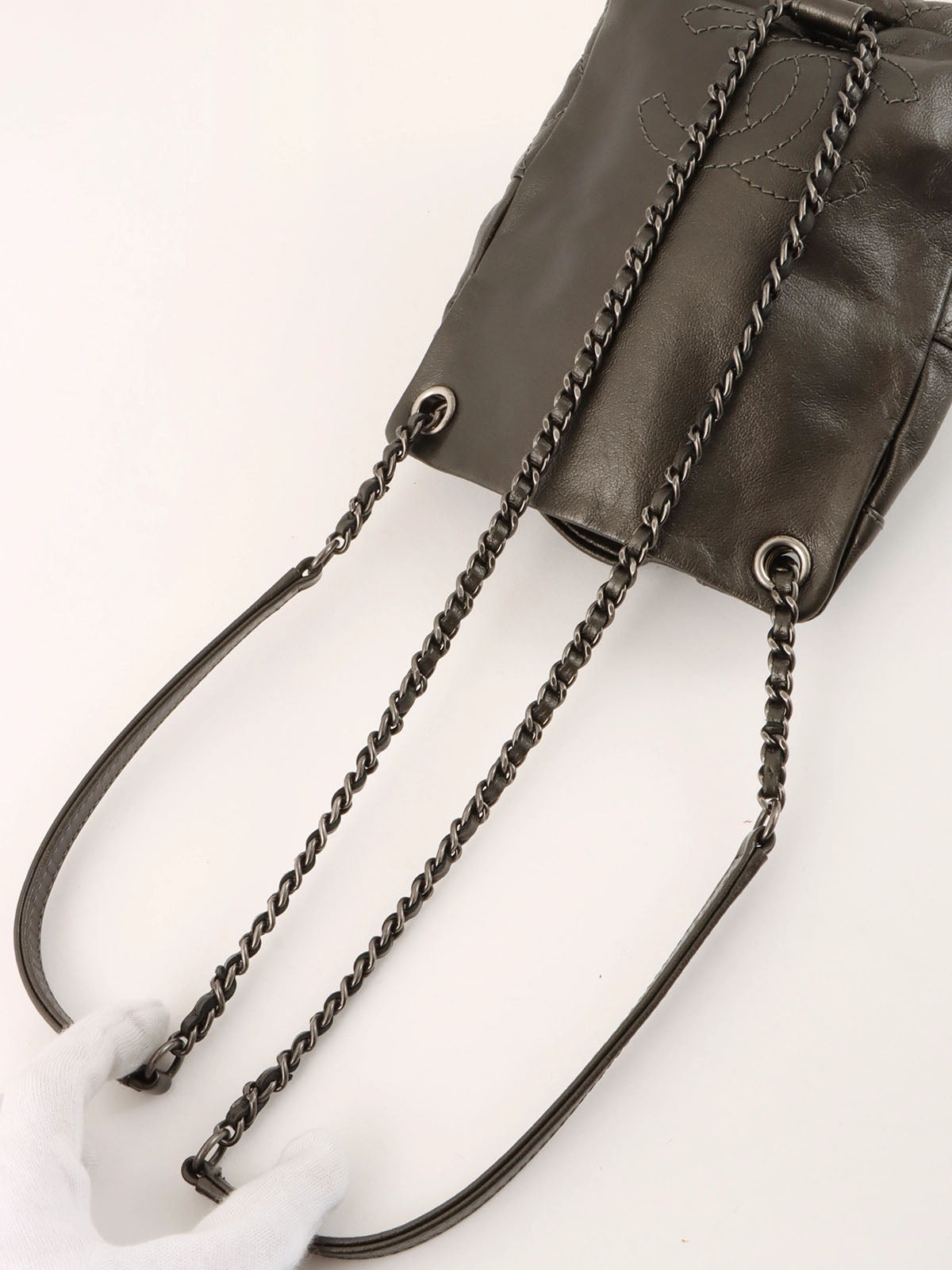 2015年頃製 CCターンロックバックパックミニ メタリックグレー