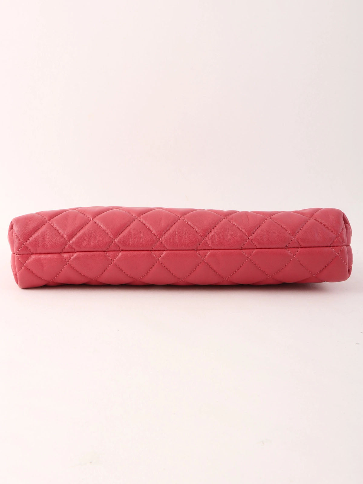 Made in 2012, pink matelassé stitch CC mark clasp clutch bag