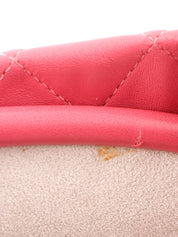 Made in 2012, pink matelassé stitch CC mark clasp clutch bag
