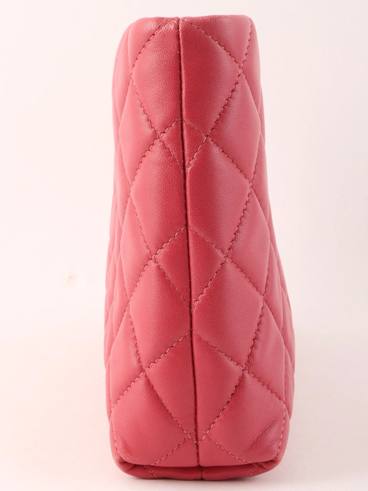 Made in 2012, pink matelassé stitch CC mark clasp clutch bag