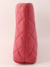 Made in 2012, pink matelassé stitch CC mark clasp clutch bag