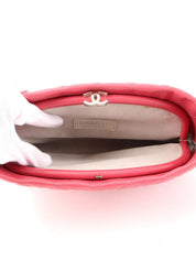 Made in 2012, pink matelassé stitch CC mark clasp clutch bag
