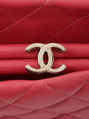 Made in 2012, pink matelassé stitch CC mark clasp clutch bag