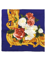 フラワーパターンスカーフ ブルー/マルチ