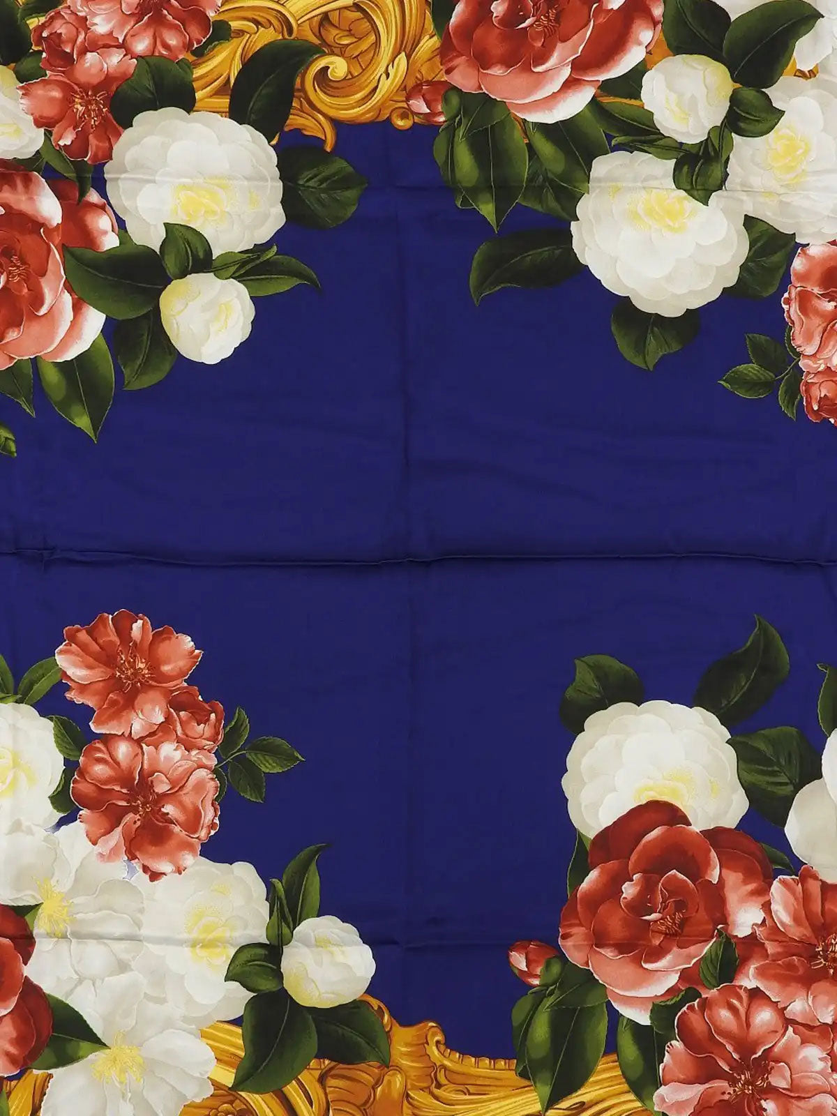 フラワーパターンスカーフ ブルー/マルチ