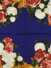 フラワーパターンスカーフ ブルー/マルチ