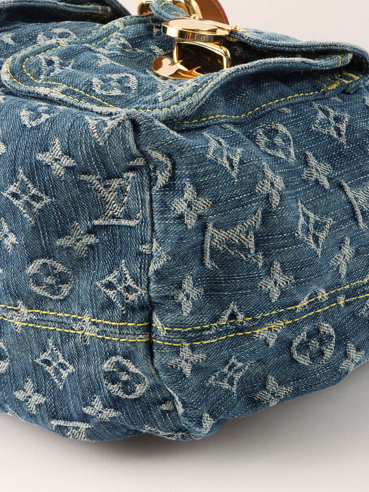 2006 Denim Monogram Sac Ado GM Blue