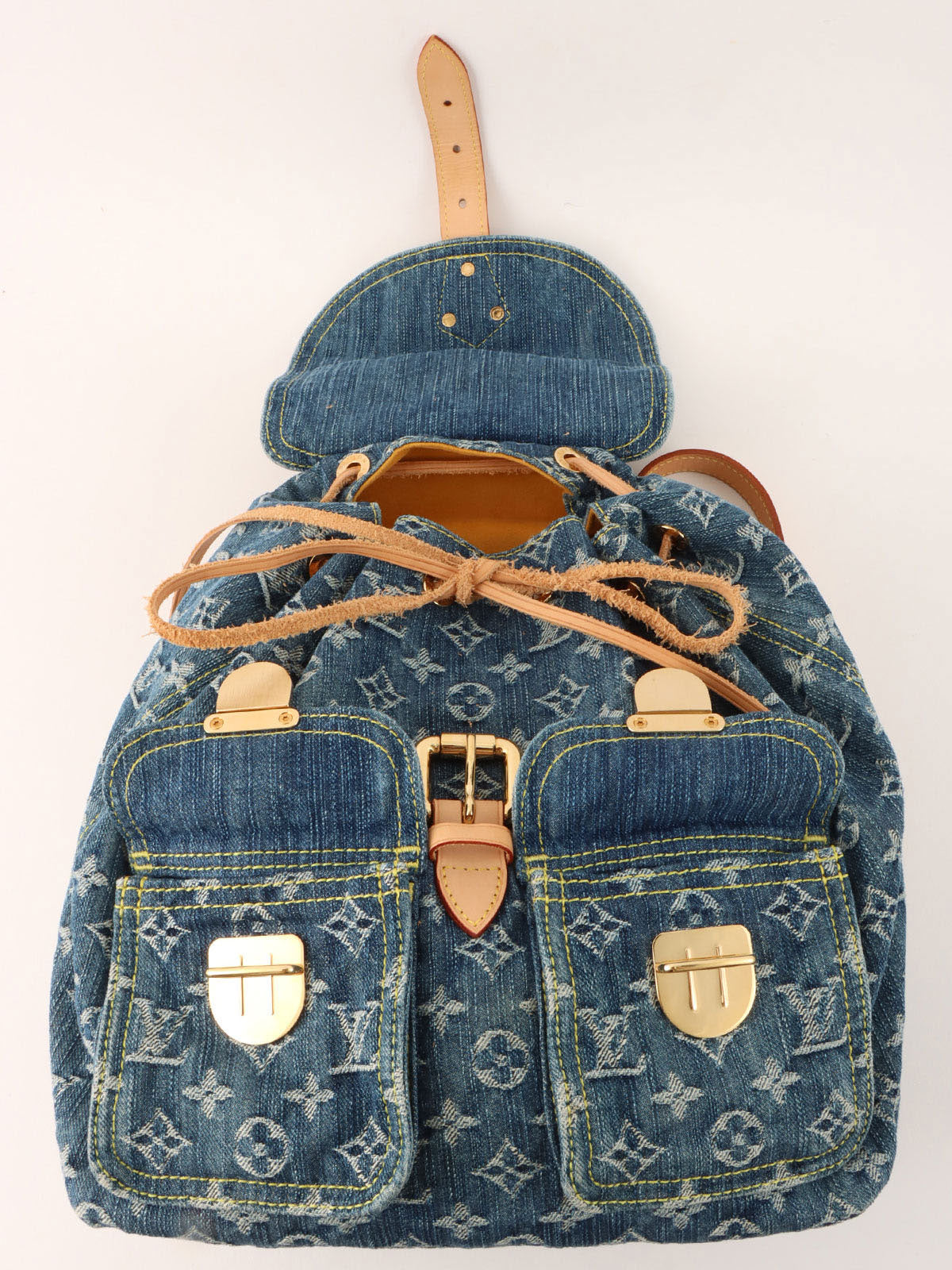 2006 Denim Monogram Sac Ado GM Blue