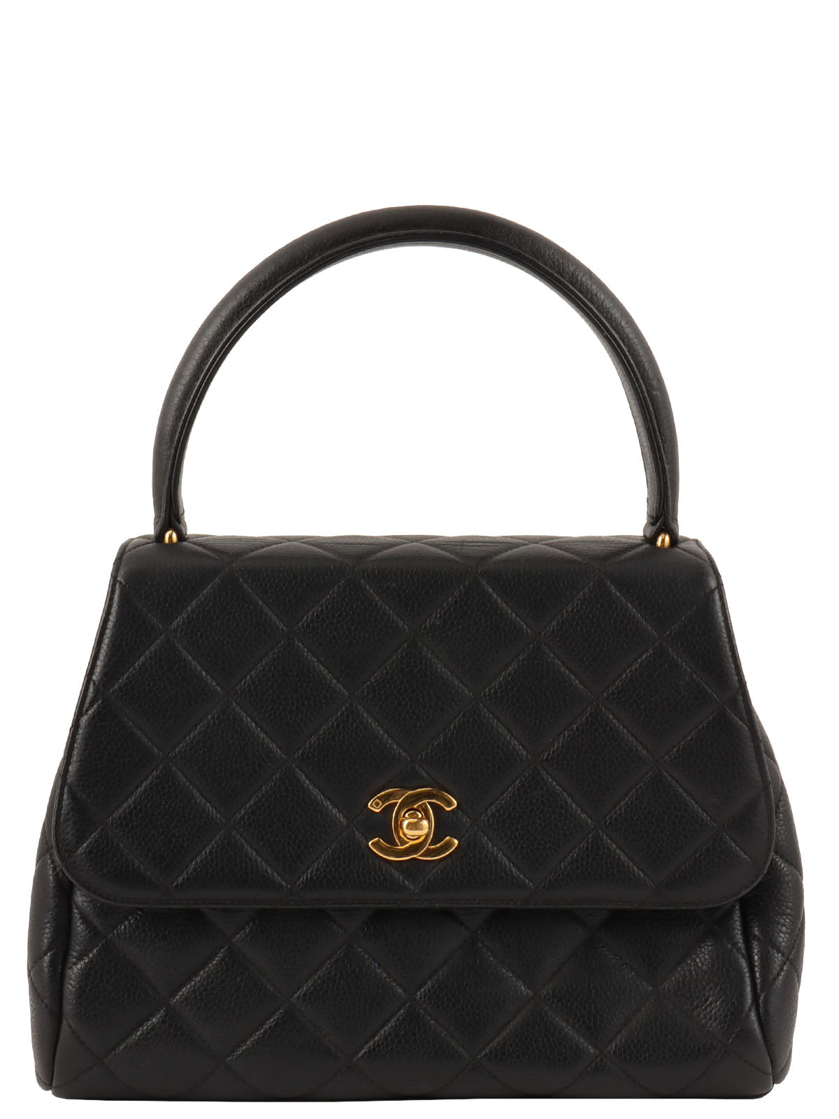1997 CC Turnlock Handbag Black