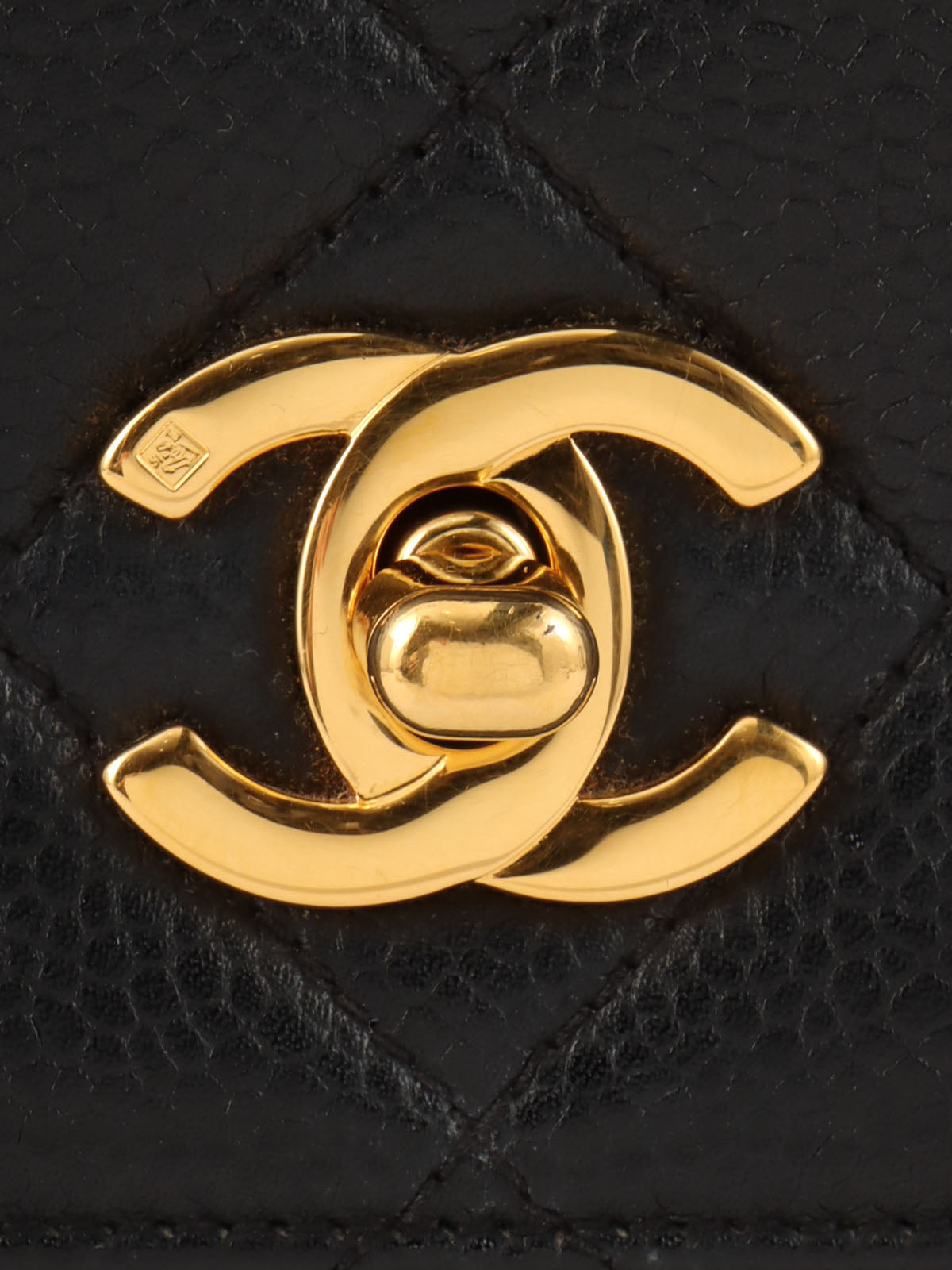 1997 CC Turnlock Handbag Black