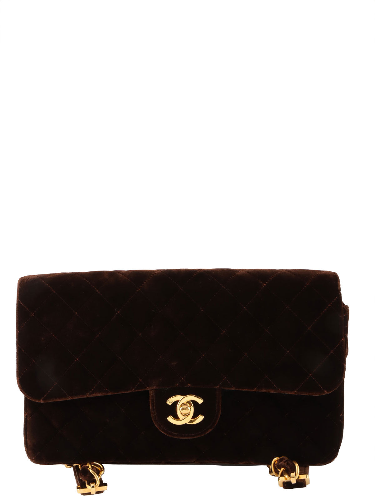 1995 Velvet Classic Flap Backpack, Brown