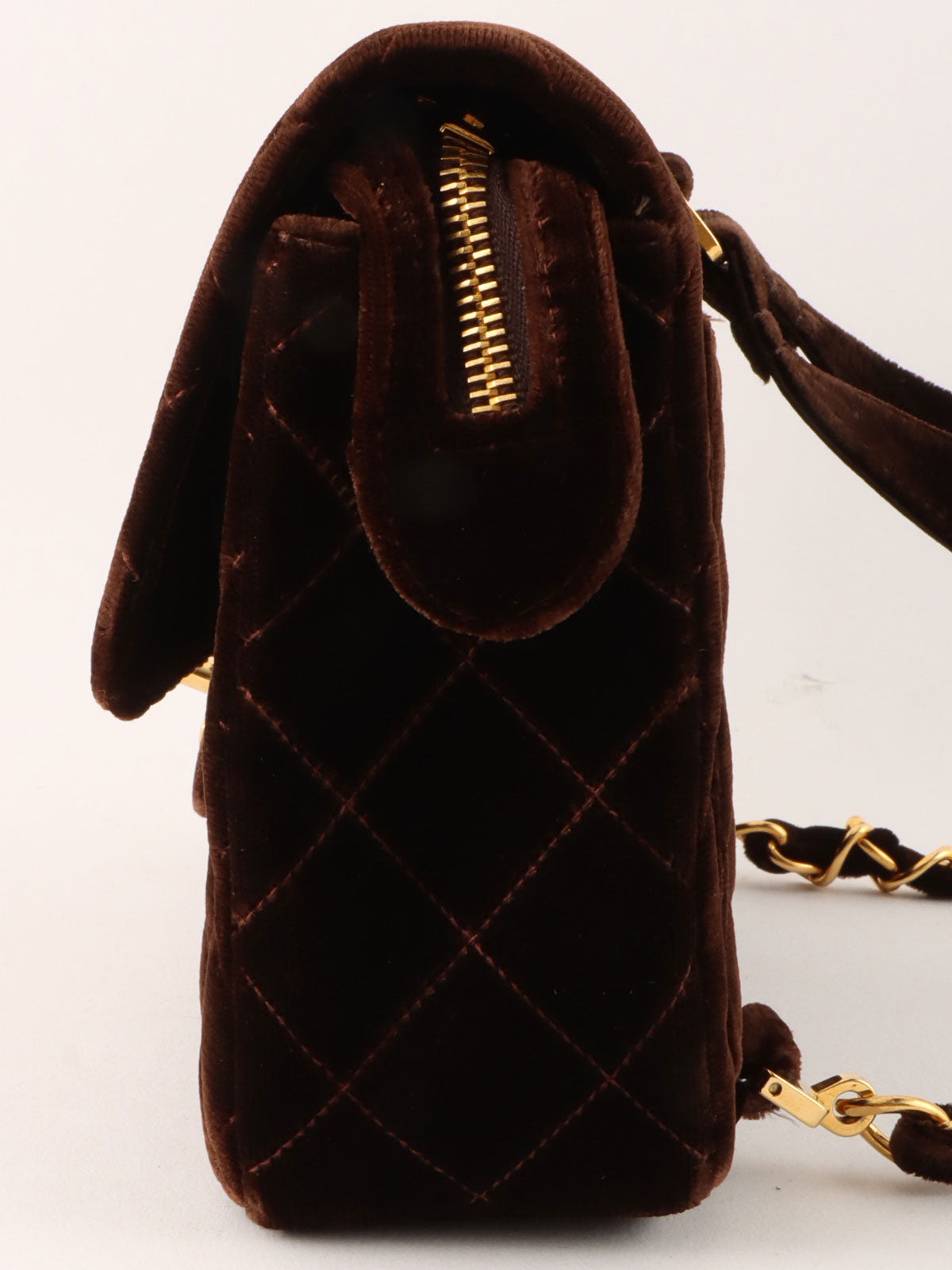 1995 Velvet Classic Flap Backpack, Brown