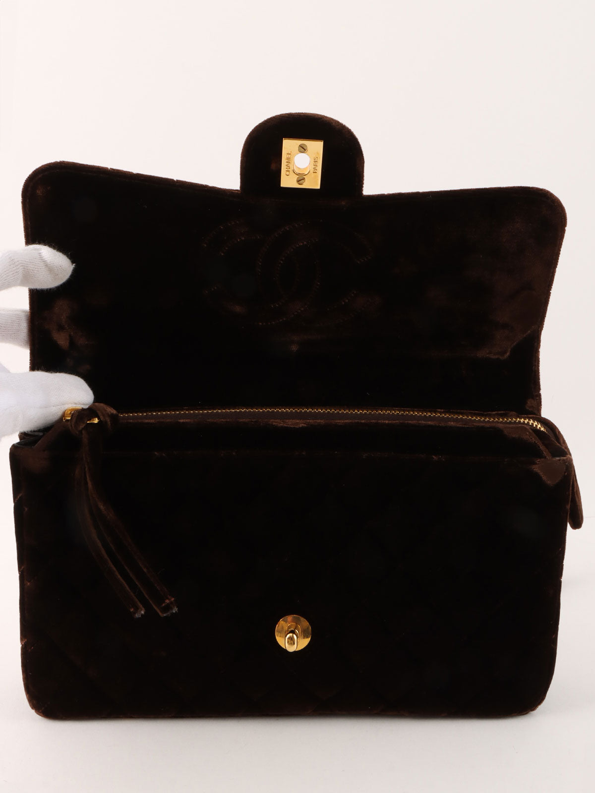 1995 Velvet Classic Flap Backpack, Brown