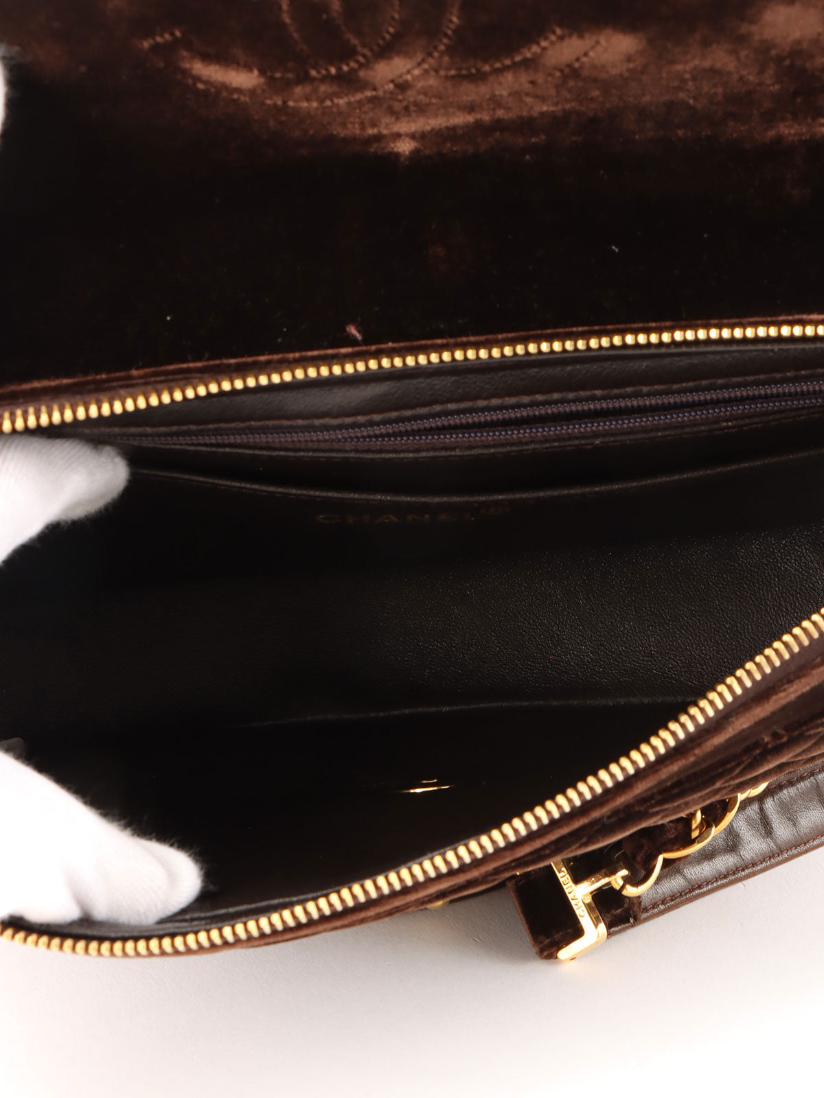 1995 Velvet Classic Flap Backpack, Brown