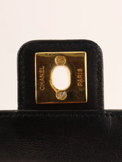 1985-1990 CC Turn Lock Chain Handle Vanity Bag, Black