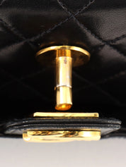 1985-1990 CC Turn Lock Chain Handle Vanity Bag, Black
