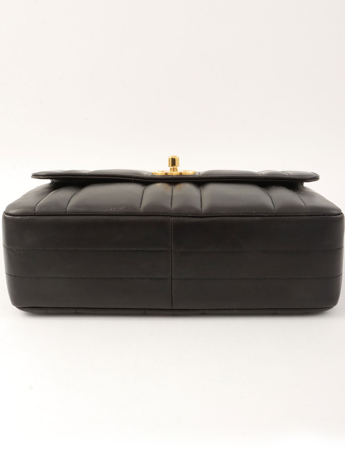 Mademoiselle Stitch CC Turnlock Chain Shoulder Bag, Black, circa 1995