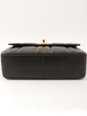 Mademoiselle Stitch CC Turnlock Chain Shoulder Bag, Black, circa 1995