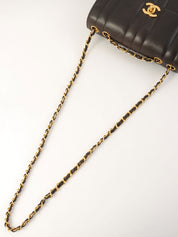 Mademoiselle Stitch CC Turnlock Chain Shoulder Bag, Black, circa 1995