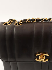 1995年頃製 マドモアゼルステッチCCターンロックチェーンショルダーバッグ ブラック