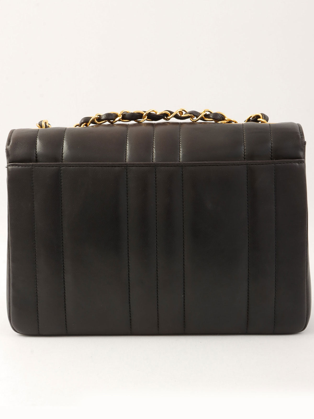 Mademoiselle Stitch CC Turnlock Chain Shoulder Bag, Black, circa 1995