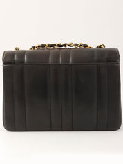 Mademoiselle Stitch CC Turnlock Chain Shoulder Bag, Black, circa 1995