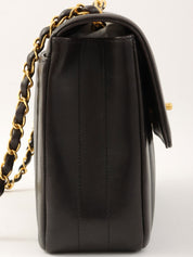 Mademoiselle Stitch CC Turnlock Chain Shoulder Bag, Black, circa 1995
