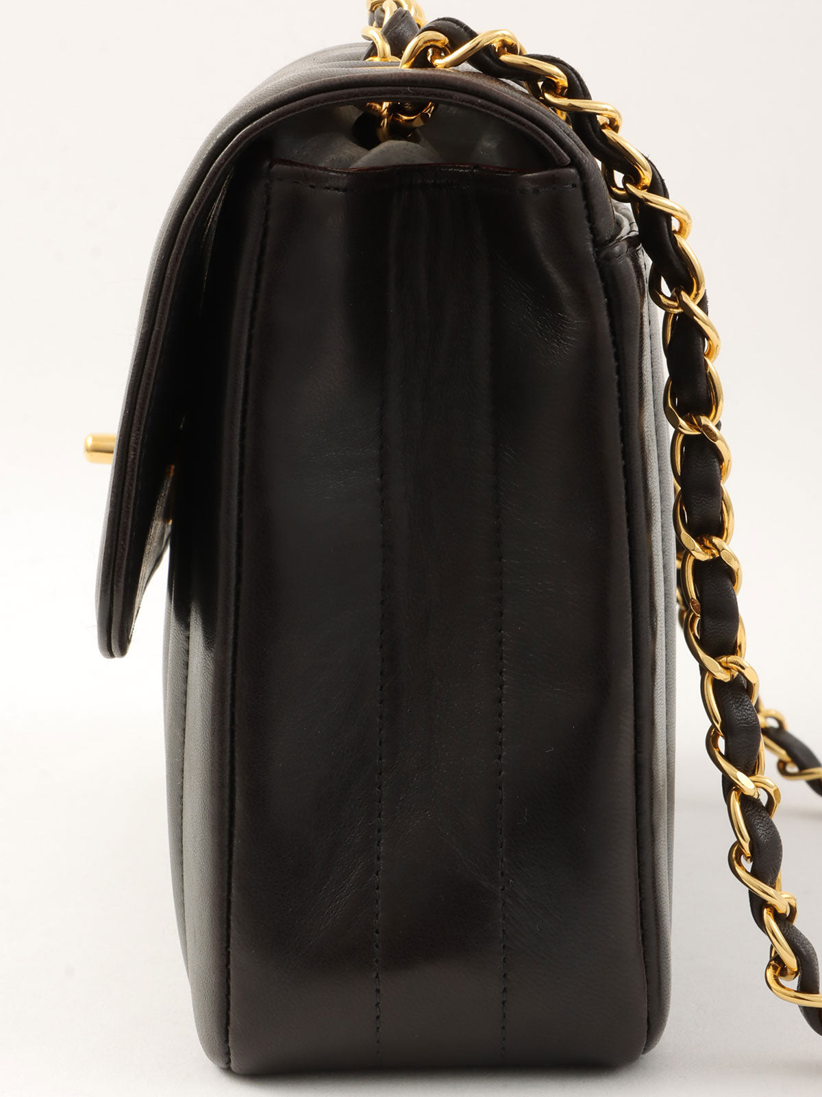 1995年頃製 マドモアゼルステッチCCターンロックチェーンショルダーバッグ ブラック