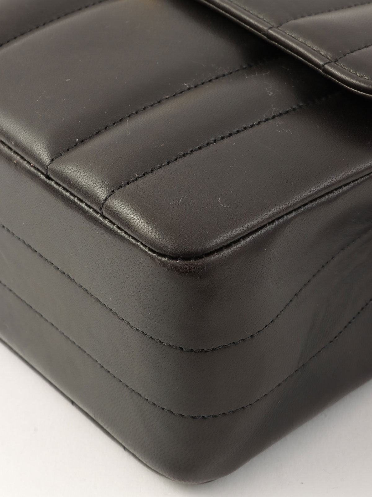 Mademoiselle Stitch CC Turnlock Chain Shoulder Bag, Black, circa 1995