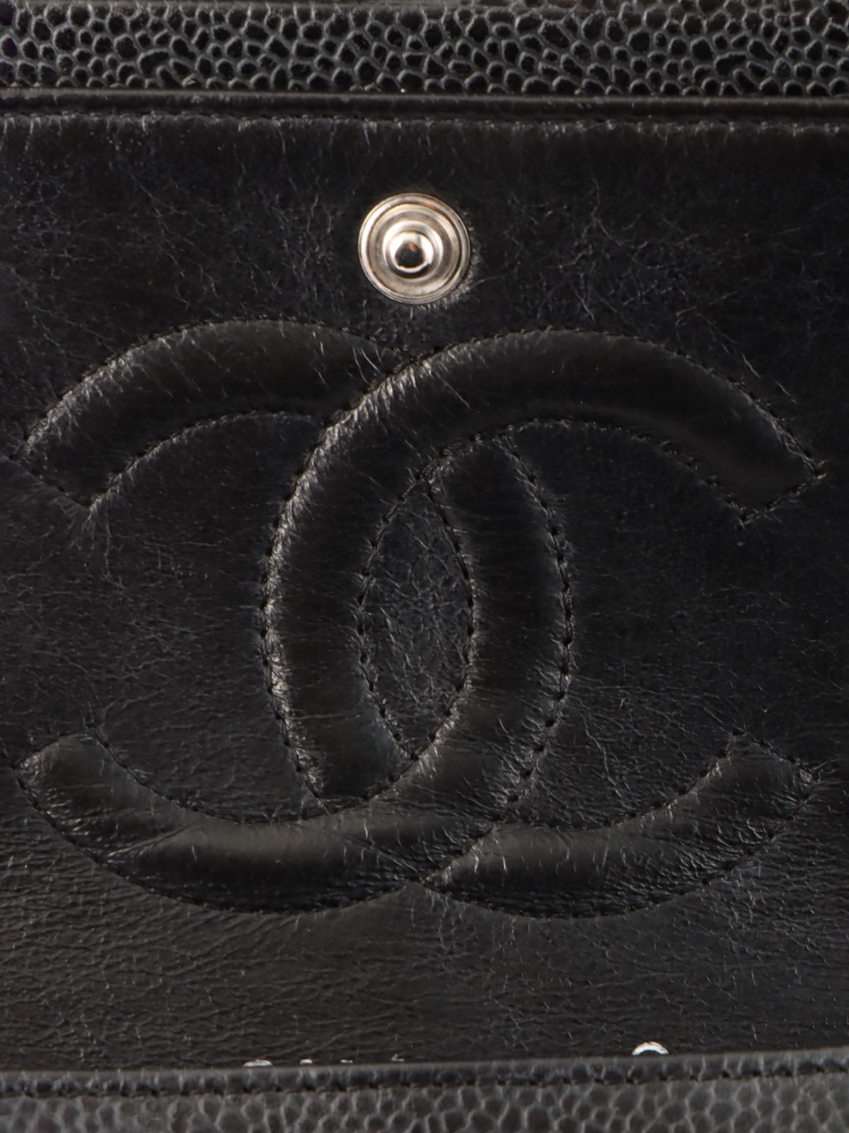 2009 Caviar Skin Classic Flap Chain Bag 25cm Black